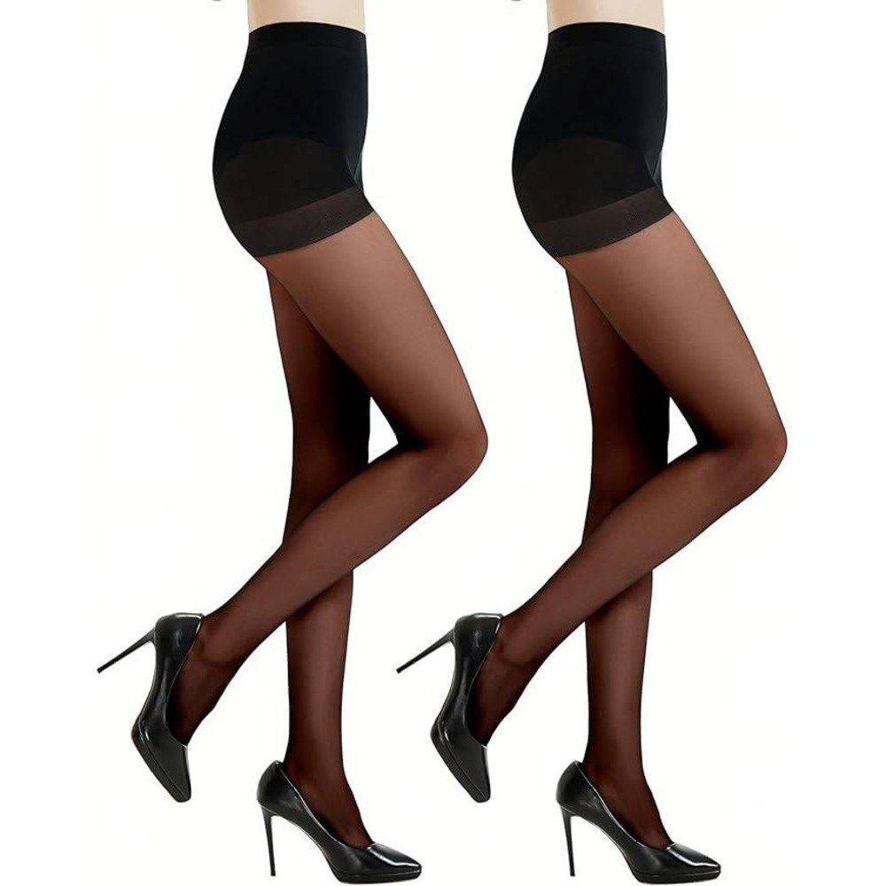 Oeat Womens Sheer Black Pantyhose High Waisted Control Top Tights Hosiery New